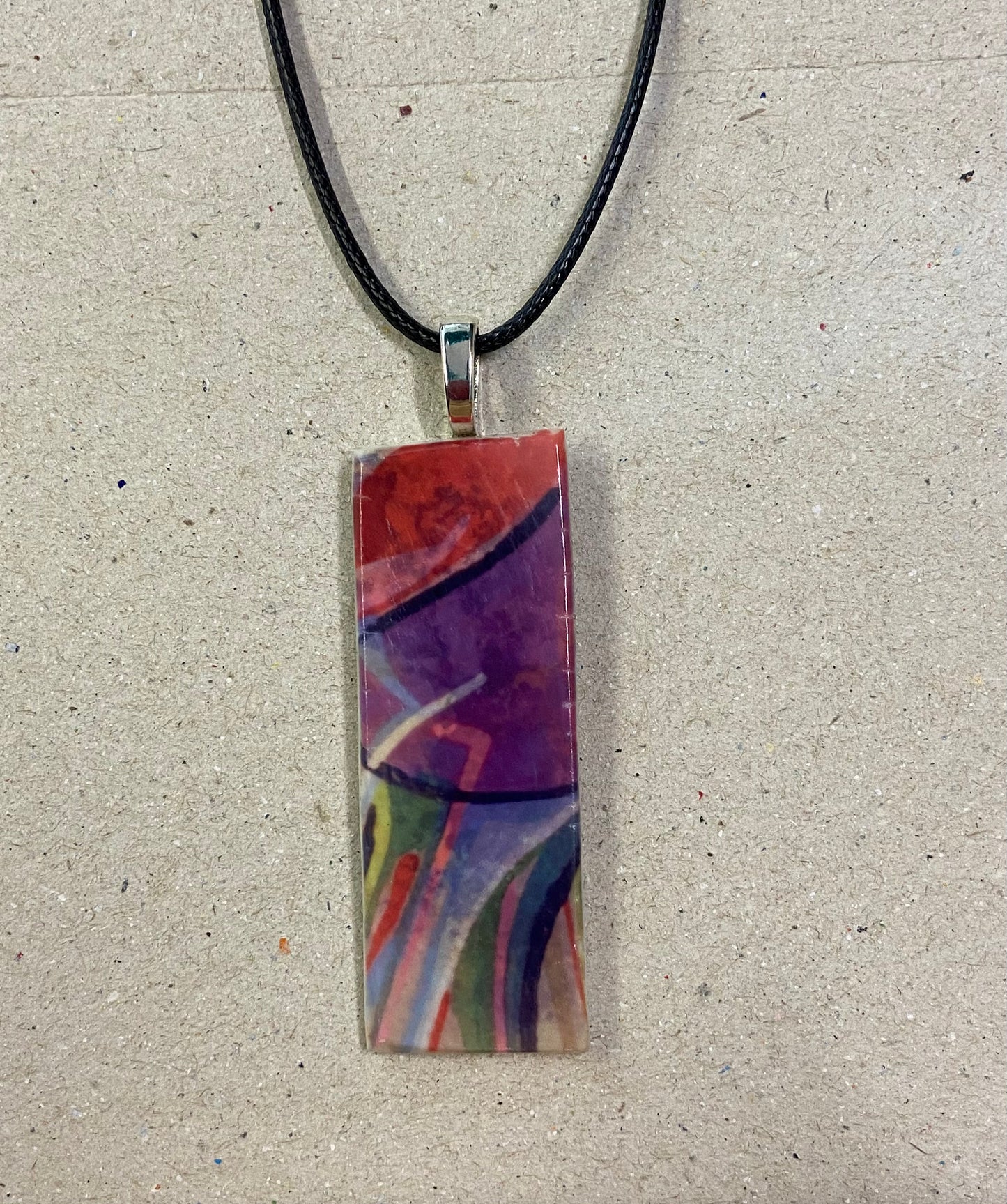 Porcelain Abstract Fuchsia Necklace