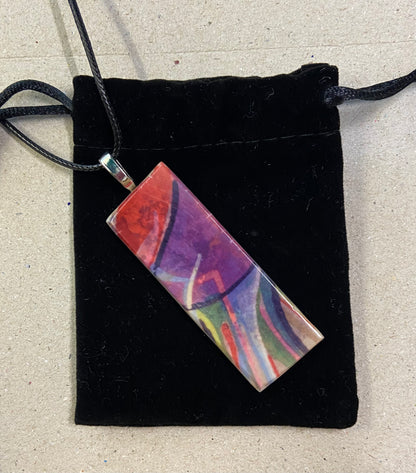 Porcelain Abstract Fuchsia Necklace