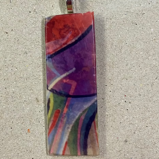 Porcelain Abstract Fuchsia Necklace