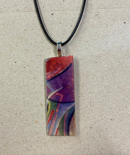 Porcelain Abstract Fuchsia Necklace
