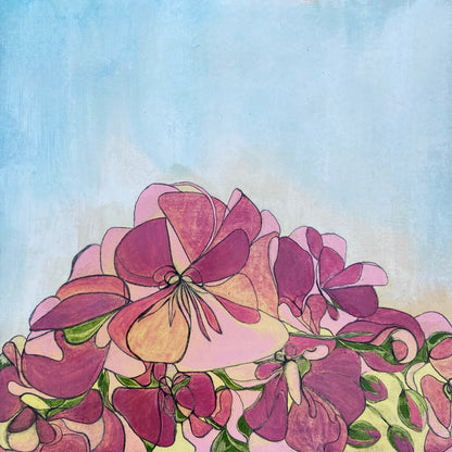 Pink Sybil Kaleidoscope Bayonne Cushion with Piping Detail